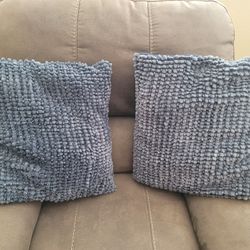 Blue Sofa Throw  Pillows 
