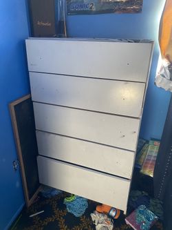 5 Draw Dresser White Real Wood