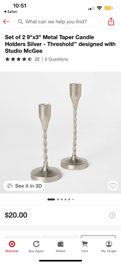 2pc Silver Candlestick Set | Studio McGee