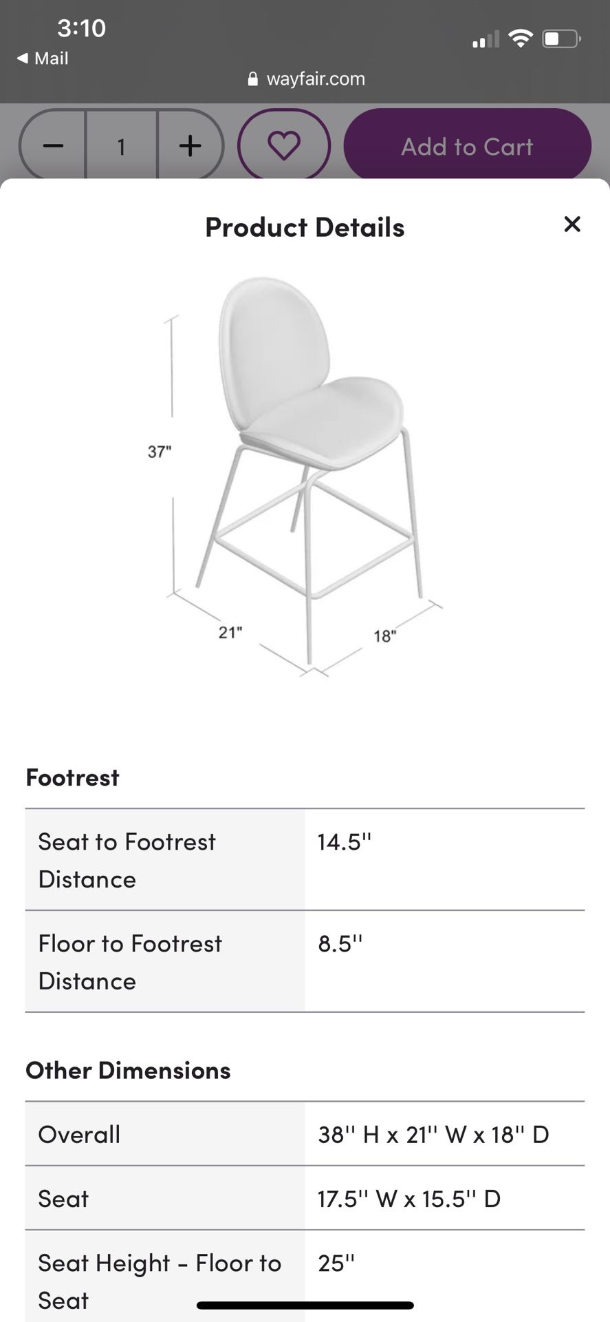 Astor 25" Counter Stool (set Of 2)