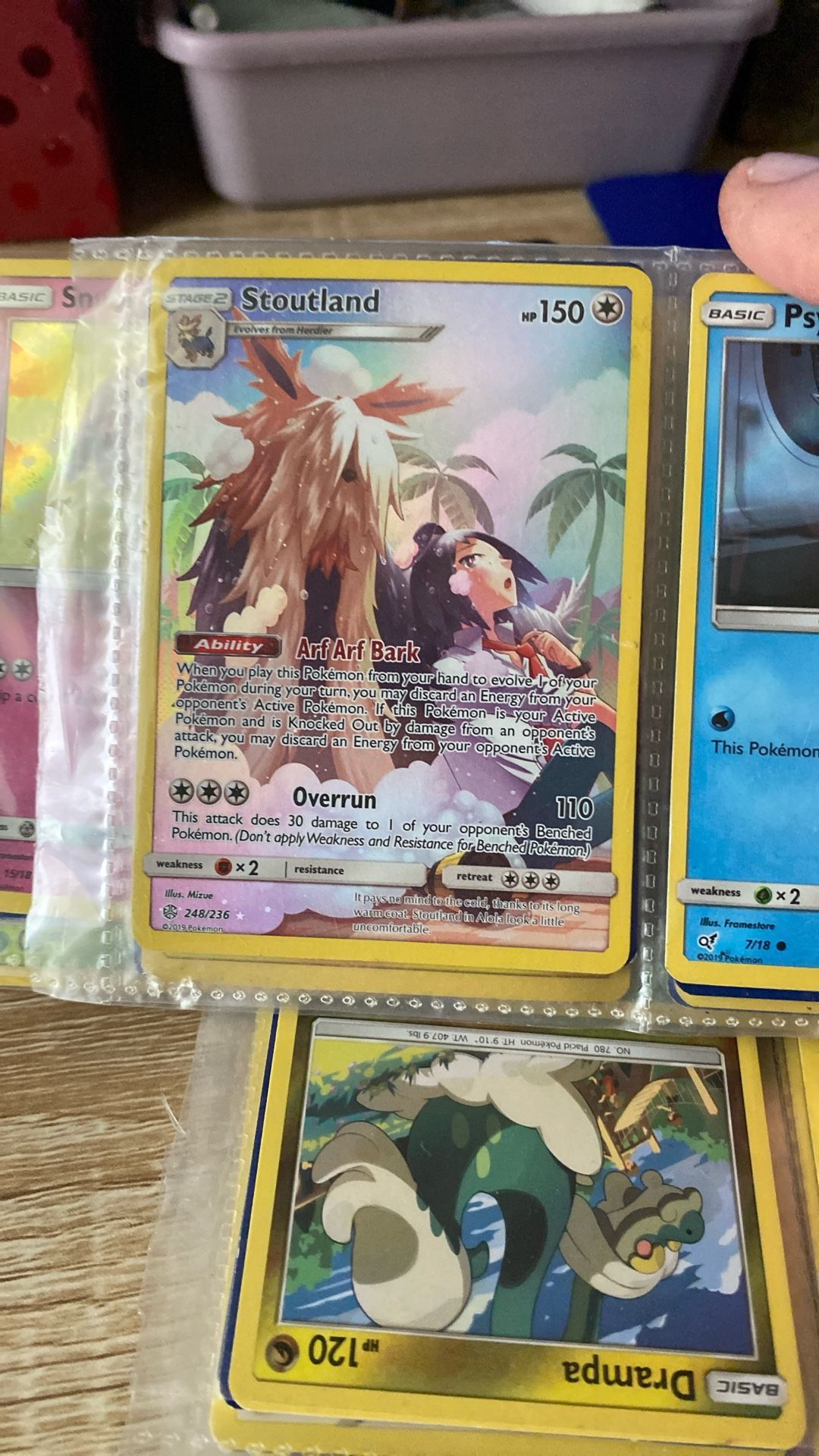 Stoutland Pokémon card from the Cosmic Eclipse