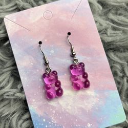 Pink Gummy bear Earrings 