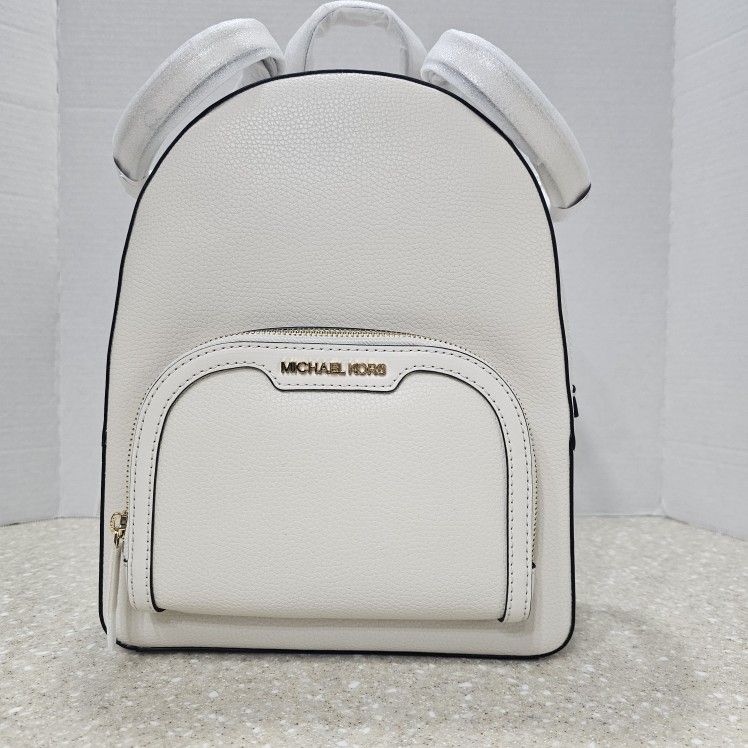 Michael Kors Jaycee Medium Pebbled Leather Backpack Light  display picture 3