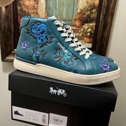 Coach Clip Floral Hightop Sneakers CE582