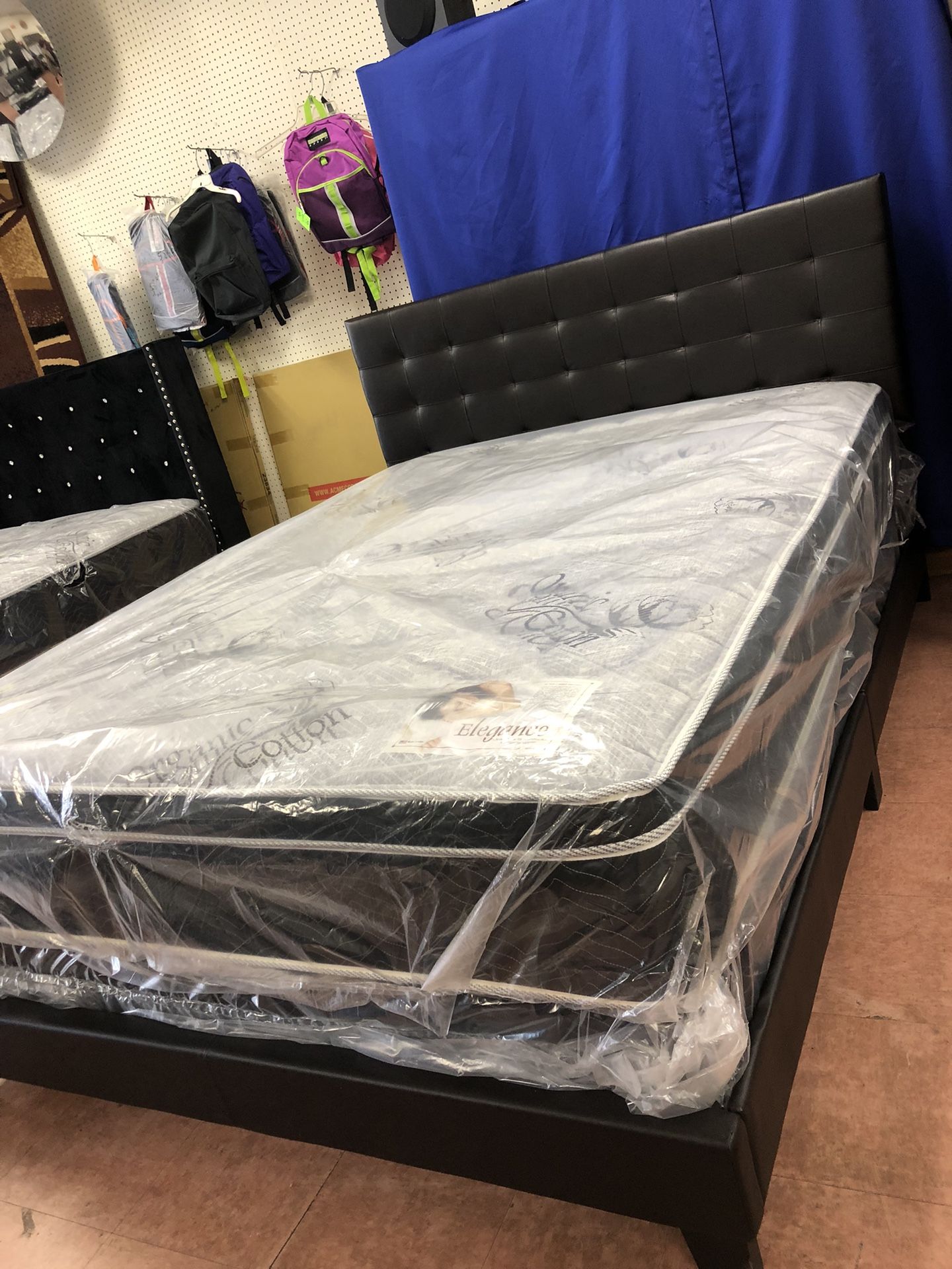 New Queen Size Bed With Mattress And Boxspring Included