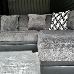 Nice Grey And Black Sectional Sofa