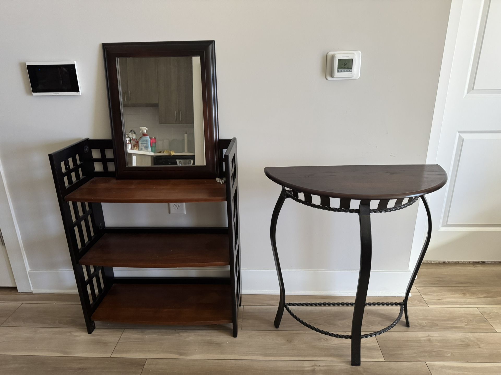 Shelf, Mirror, Side Hallway Table 
