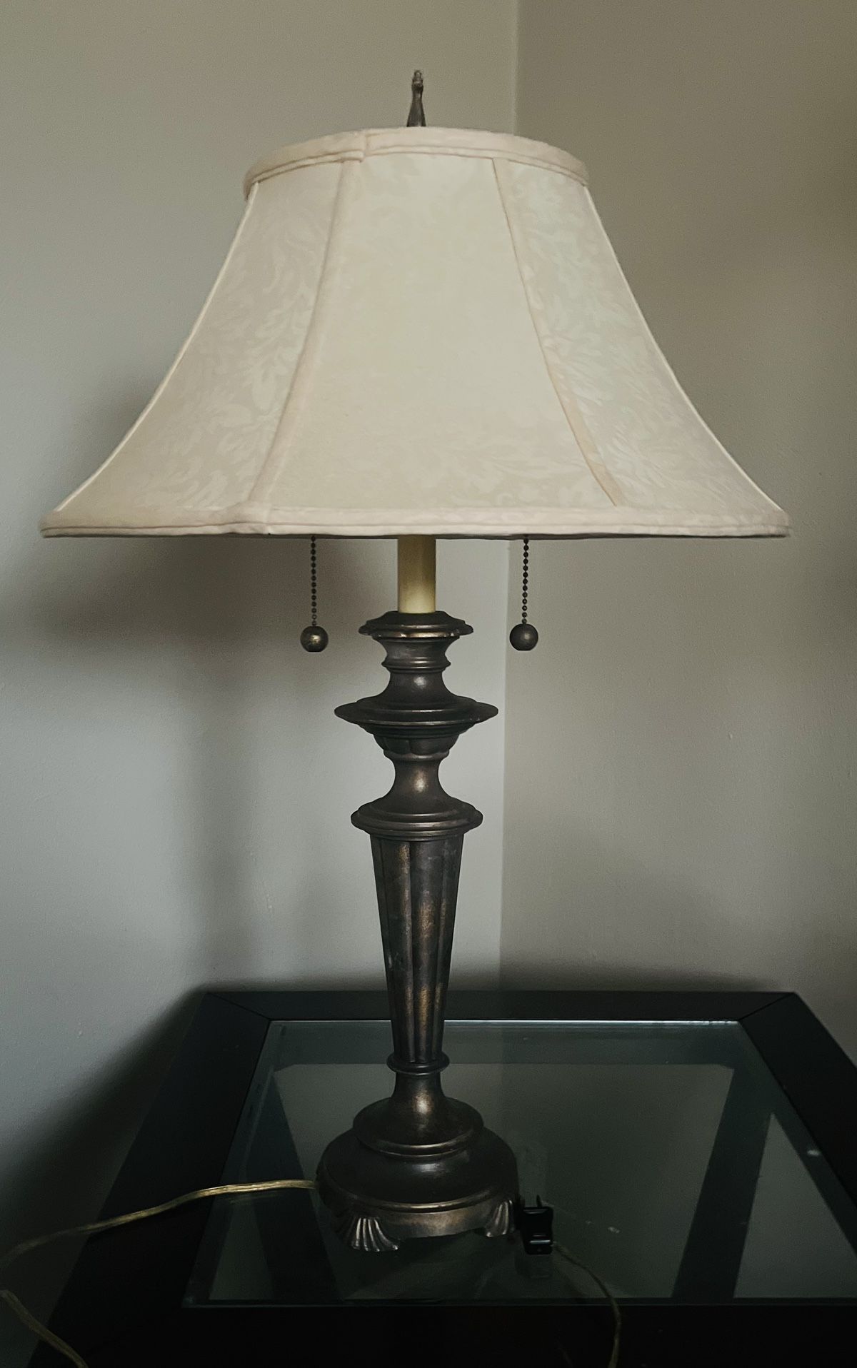 Antique STIFEL Heavy Brass Double Pull Table Lamp