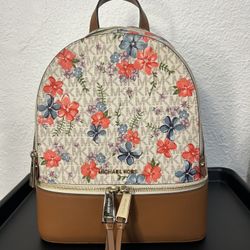 Rhea Michael Kors Medium Backpack floral and leather