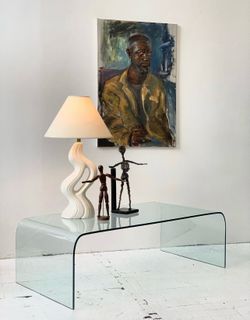 Vintage Angelo Cortesi for Fiam Italia Glass Waterfall Coffee Table