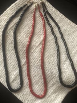 Red black and navy enamel link necklace 15.00 each