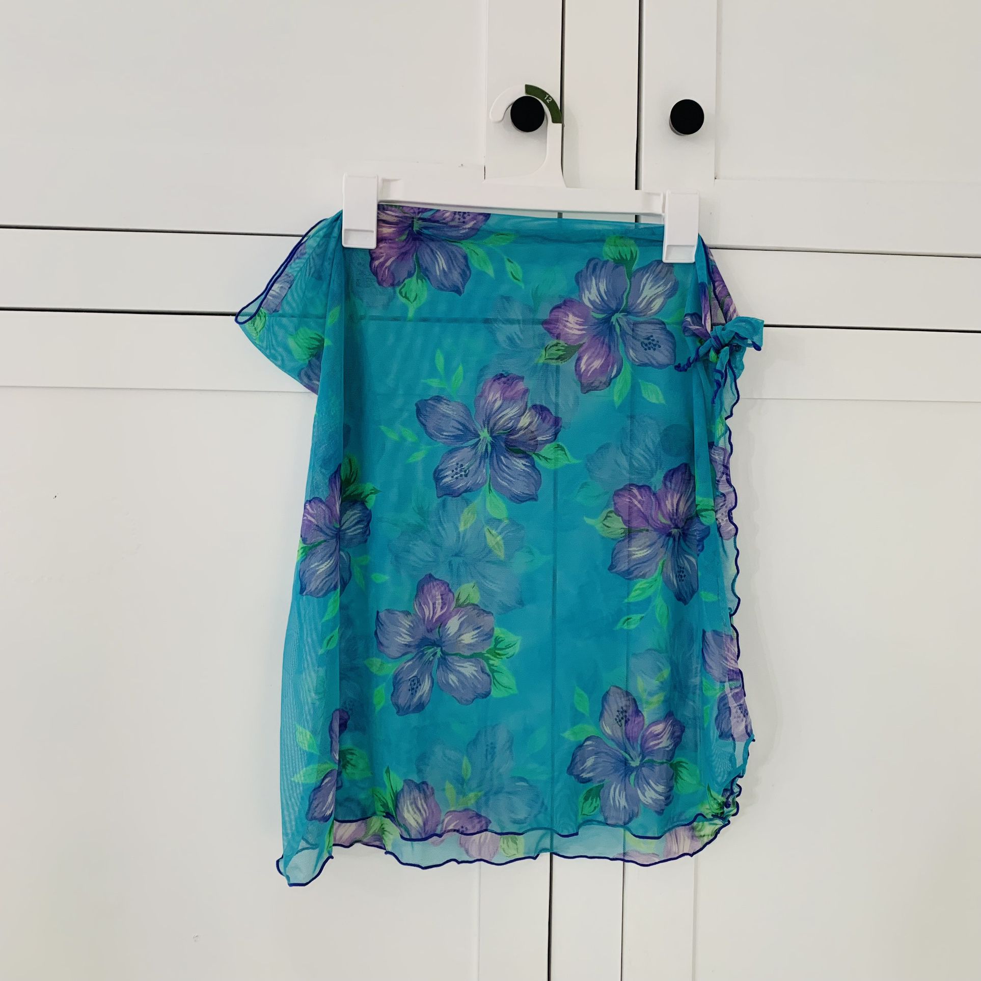 White Stag Turquoise/ Purple Floral Bikini Coverup
