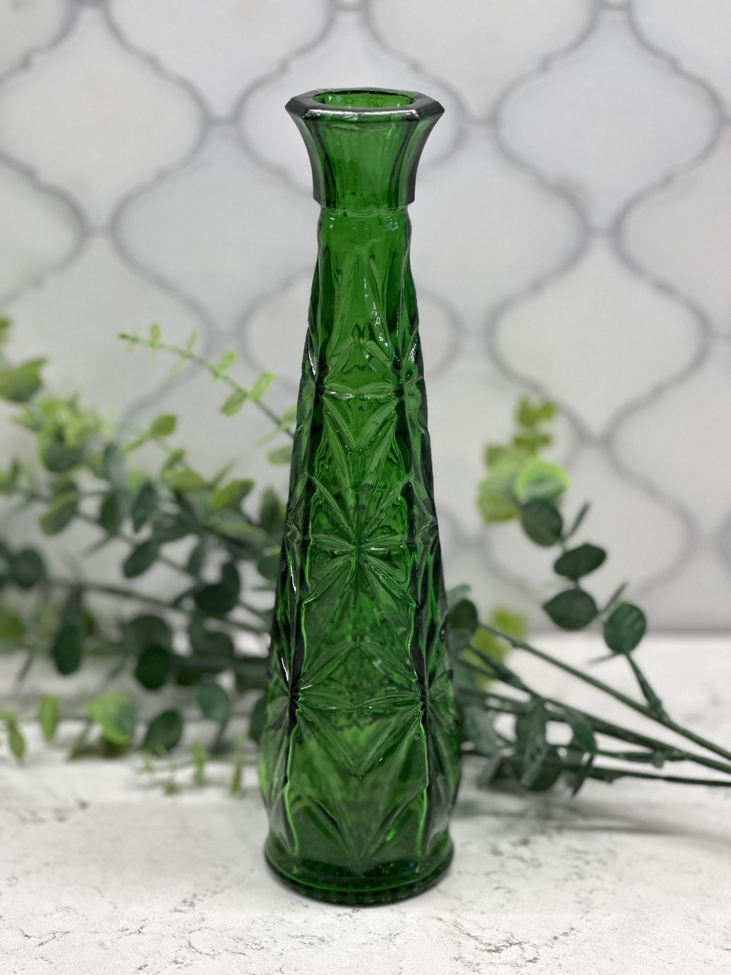 Rare Vintage Green Glass Vase