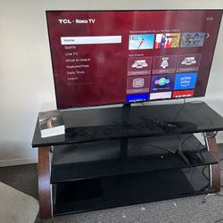 TCL 4k 50 inch Roku TV with Rotating, Mountable Entertainment Center