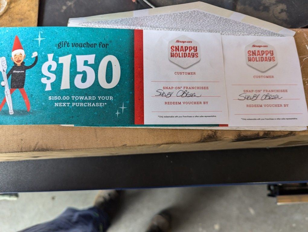Snap-on Gift Vouchers