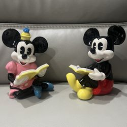 Large Mickey & Minnie Ceramic Figure Set