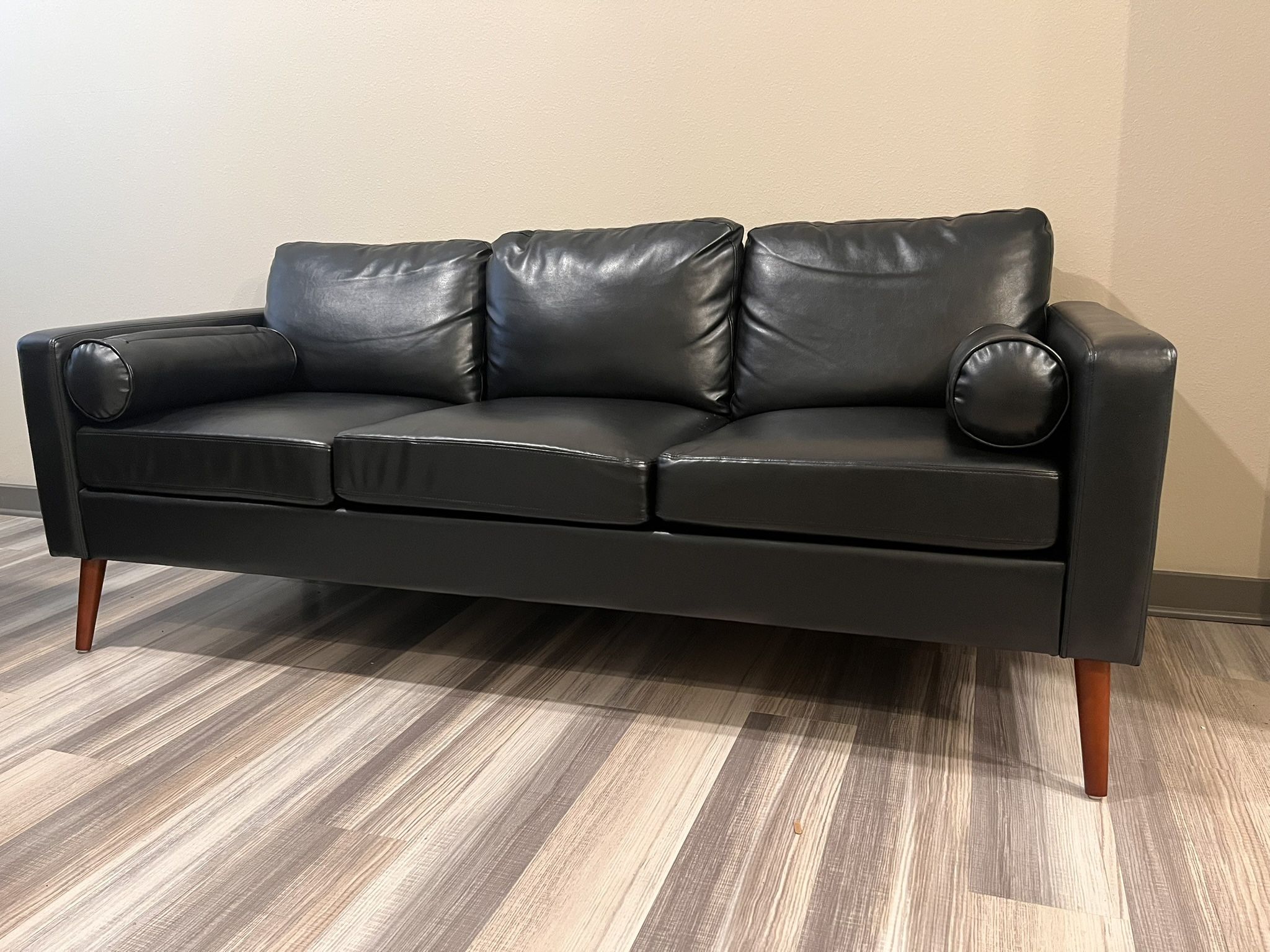 Brand New Black Leather Couch