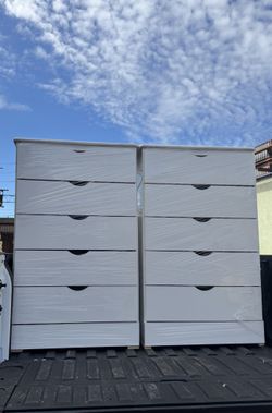 Modern Minimalist White 5-Drawer Chest | Scandi Style Dresser