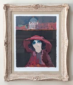 Renato Borsato Roman Lady 58/120 Hand Signed Serigraph Framed