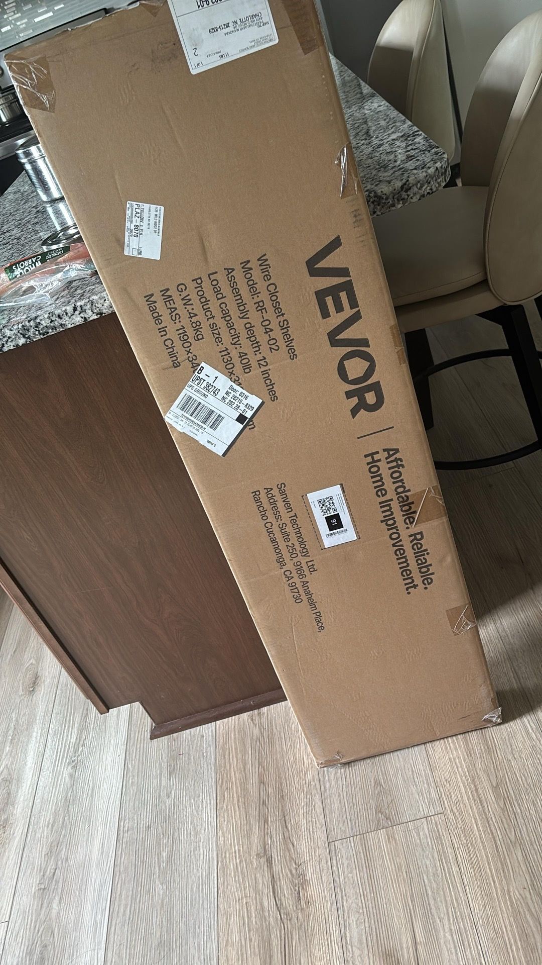 Brand new wired closet shelves 4 ft set of 2