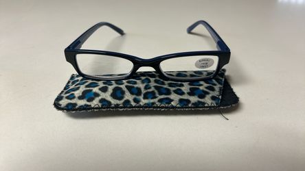 Blue Reading Glasses +4.00 with Case