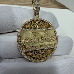 10K Yellow Gold “The Last Supper” Diamond Pendant