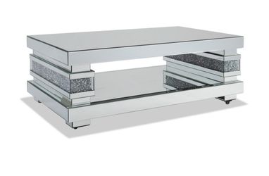 Glamour crystal coffee table, end table and crystal lamp