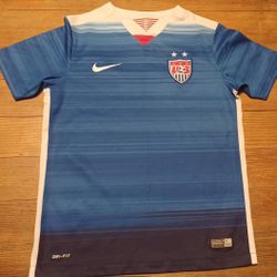 Youth Size Medium Nike USA Soccer 2015 Blue White Jersey Dri Fit 