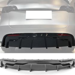 20-24 Tesla Model Y Carbon Fiber Print Rear Bumper Lip Diffuser 