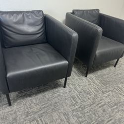 Black Leather Office Chairs (used)