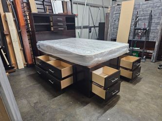 Full captains bed and mattress