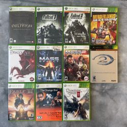 XBOX 360 Game Lot - Mass Effect, Dragon Age, Halo 2 Limited & More