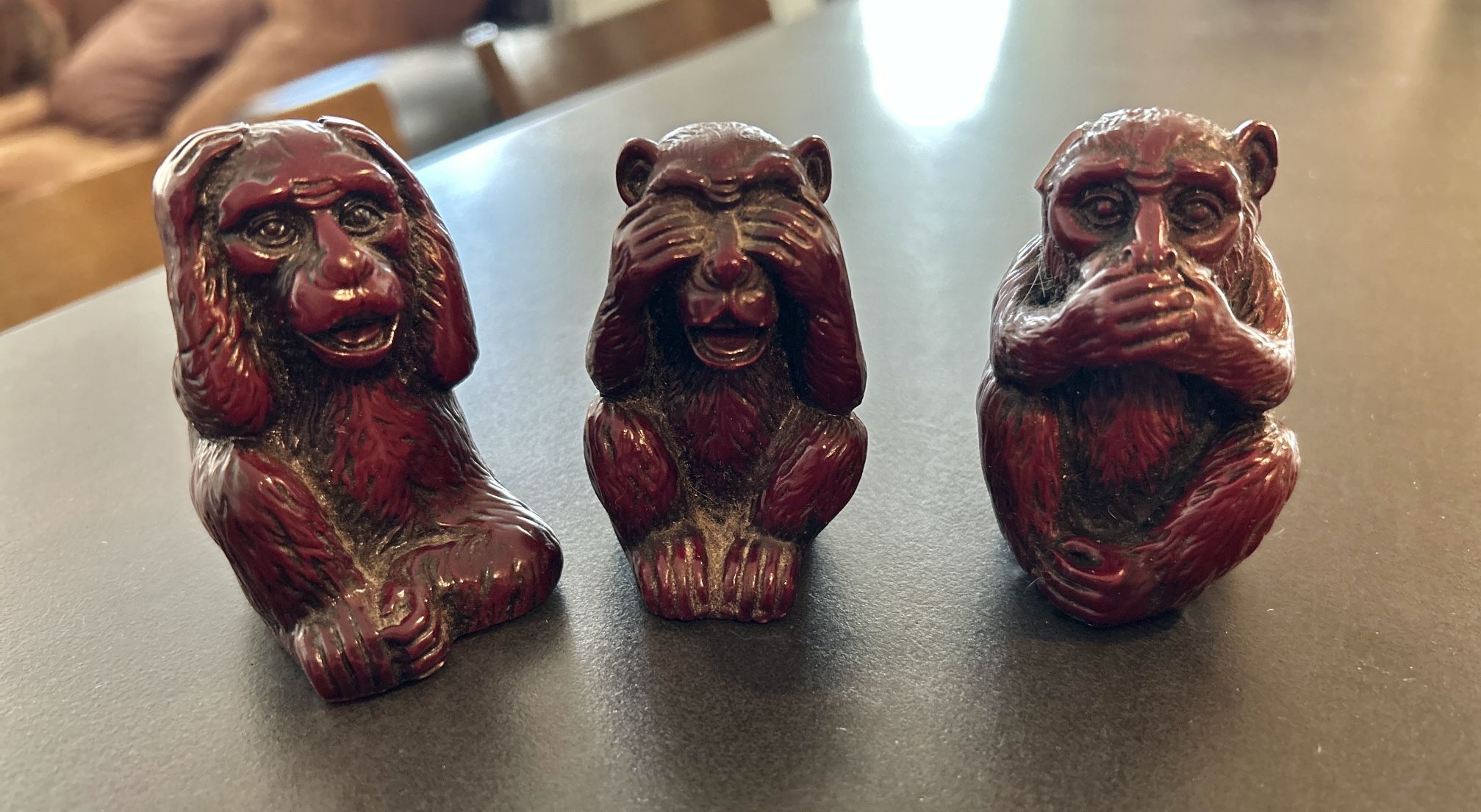 Three Wise Monkeys Figurines - See No Evil, Hear No Evil, Speak No Evil