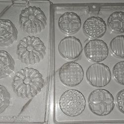2 clear plastic candy mold used for making molded chocolates or hard candies Flowers