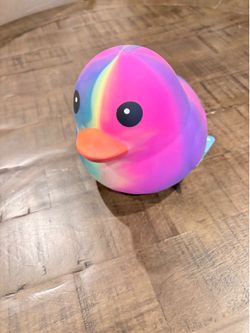 Authentic Sunny Days Jumbo Squeezy Duck Squishy Stress Toy NEW ✅Rainbow Tie Dye