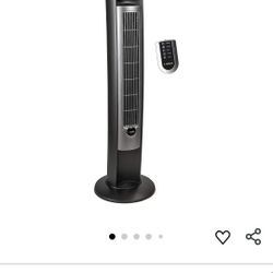 Lasko Oscillating Tower Fan with Remote, Quiet Floor Fans for Bedroom, 42", Silver T42951