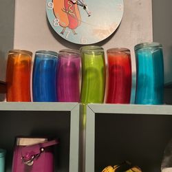 6- Curved Colorful Vintage Glasses