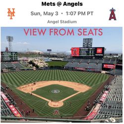 2 Angels Baseball v New York Mets Tickets Sunday 5-3-26