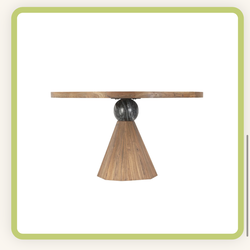 Perigold Dining Table, Teak can be used indoor or out.