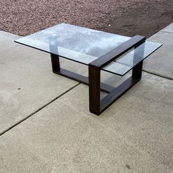 Glass coffee table