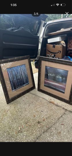 2 framed picture lithograph large