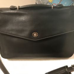Authentic Vintage Black Leather Coach Lexington Breifcase/Shoulder Bag