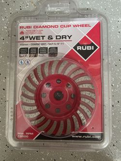 RUBI 4" Diamond Cup Wheel & Polishing Pad Support