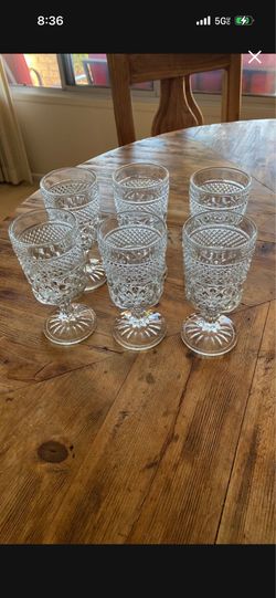 Set of 6 Vintage Wexford Goblets by Anchor Hocking