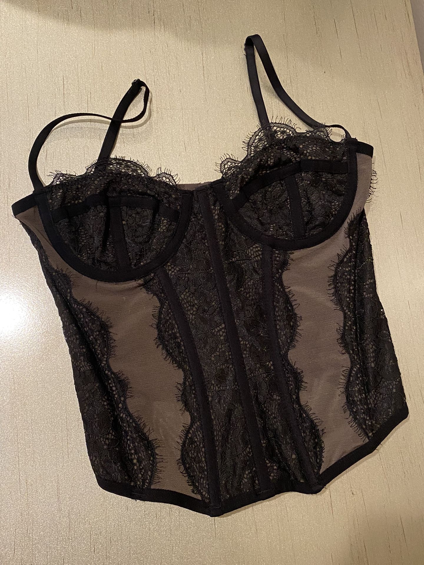 Black corset top; Urban Outfitters