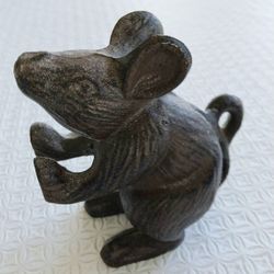 Cast Iron Mouse / Rat Door Stop Bookend Paperweight