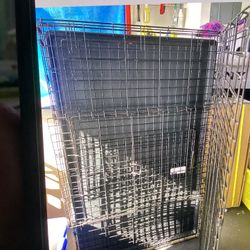 Large Dog 🐕 Cage In Good Condition 34x34x48” Long With Plastic Tray Asking $85. Obo 