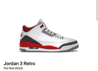 Air Jordan 3 Retro Size 9.5 Fire Red BNIB New Never Worn