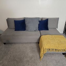 IKEA ÄLVDALEN 3-Seat Sleeper Sofa with Chaise - Gray-Beige, Convertible Sofa Bed