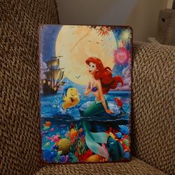 DISNEY "ARIEL" METAL SIGN.  12" X 8".  NEW.  PICKUP ONLY